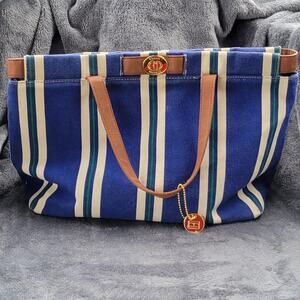 Tommy Hilfiger Vtg Y2k Striped Handbag Tote Purse